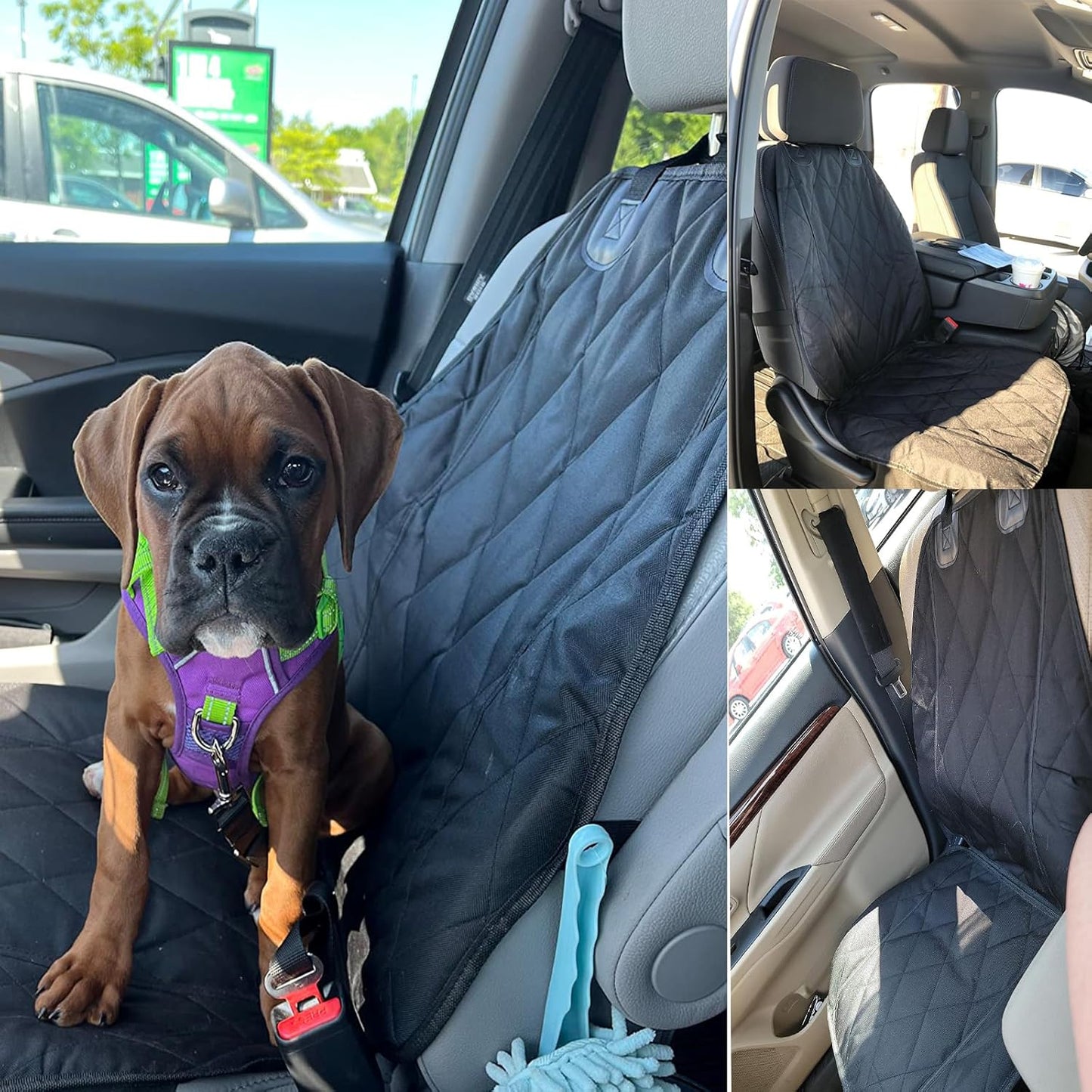 Dog Seat Cover Cars Trucks Suvs, Thick 600D Waterproof Pet Car Seat Cover Dog, Heavy Duty & Wear-Resistant Durable Nonslip Backing with Side Flaps, Scratchproof Dog Front Seat Cover | Thicked 600D Oxford, Pet Car Seat Cover, Heavy Duty & Wear-Resistant, Durable Scratchproof, Nonslip Backing with Side Flaps