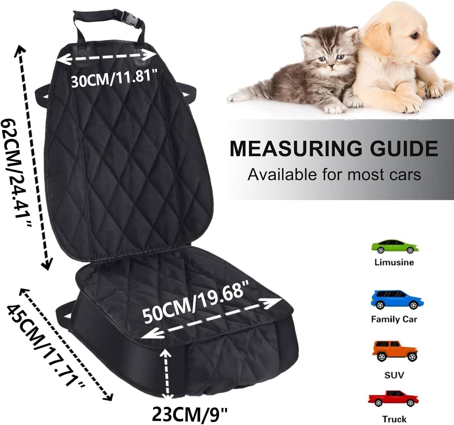 Dog Seat Cover Cars Trucks Suvs, Thick 600D Waterproof Pet Car Seat Cover Dog, Heavy Duty & Wear-Resistant Durable Nonslip Backing with Side Flaps, Scratchproof Dog Front Seat Cover | Thicked 600D Oxford, Pet Car Seat Cover, Heavy Duty & Wear-Resistant, Durable Scratchproof, Nonslip Backing with Side Flaps